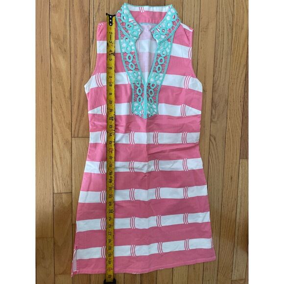 Sail to Sable STS Women's Pink And White Striped Sleeveless Dress V-Neck Size S - Picture 5 of 6